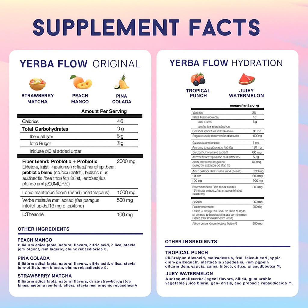 Yerba Flow | Yerba Mate Instant Tea Powder | 30 Servings | Multiple Flavors Available