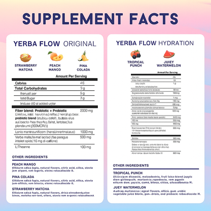 Yerba Flow | Yerba Mate Instant Tea Powder | 30 Servings | Multiple Flavors Available